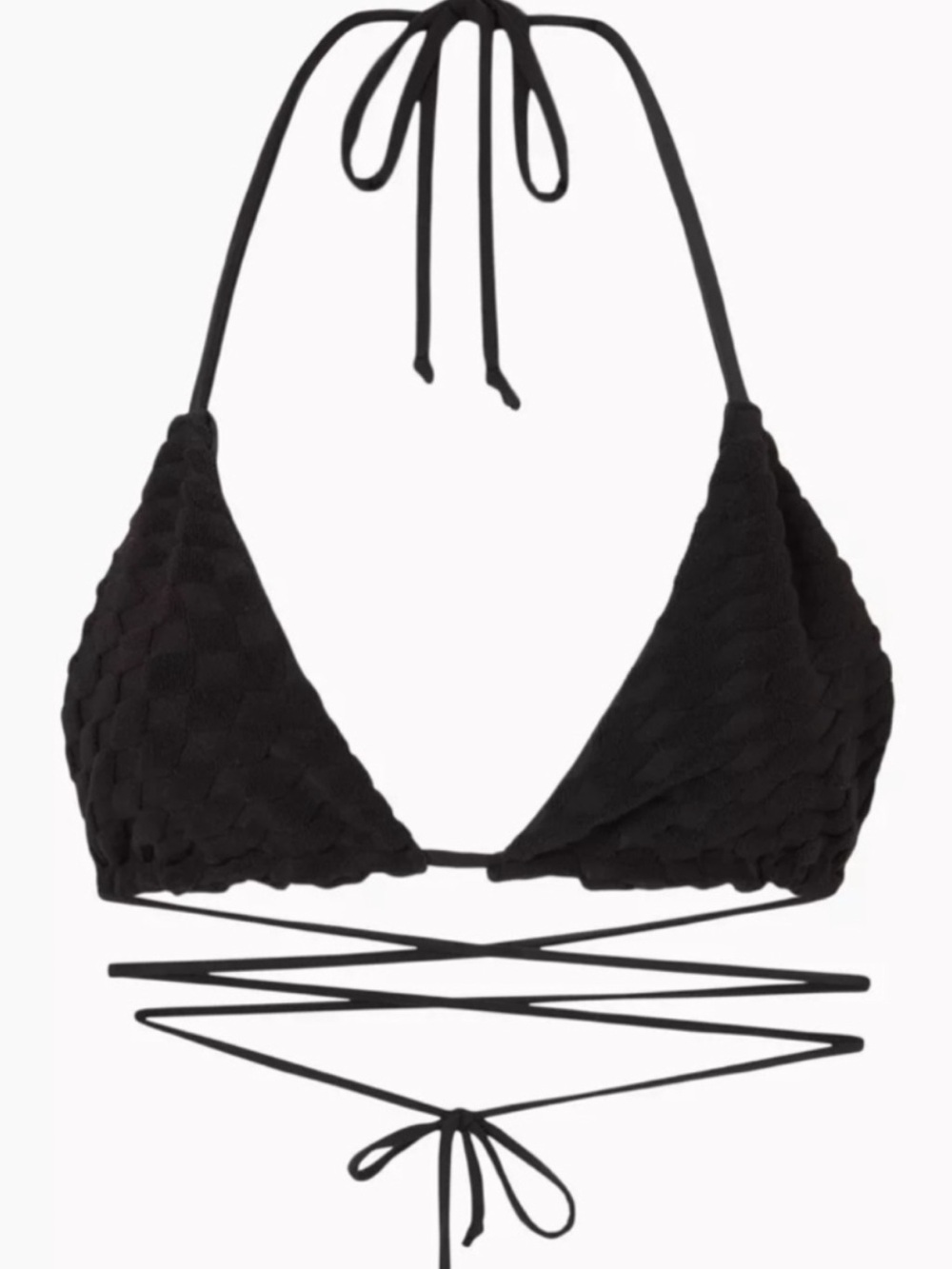 Good American Tiny Ties Jacquard bikini top
